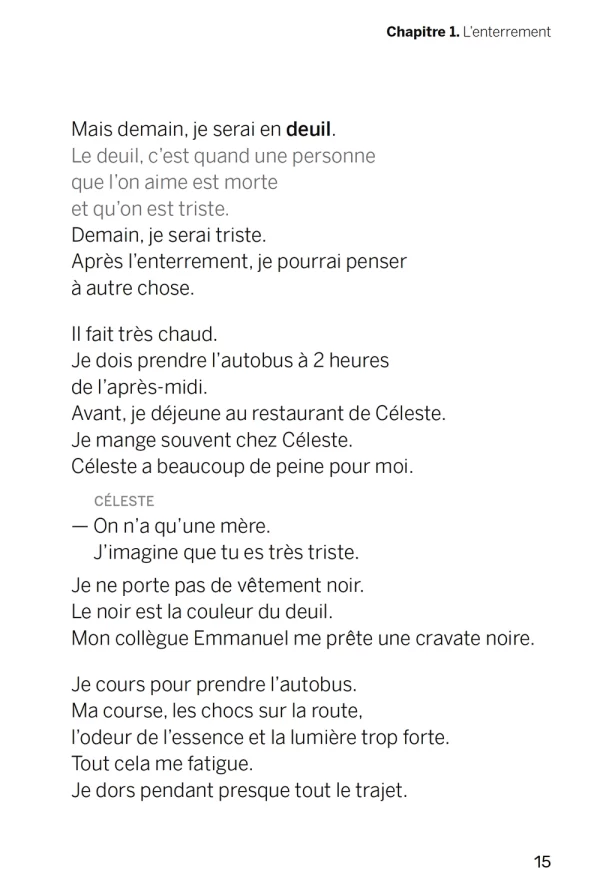 Etranger de Camus extrait FALC Editions Kilema