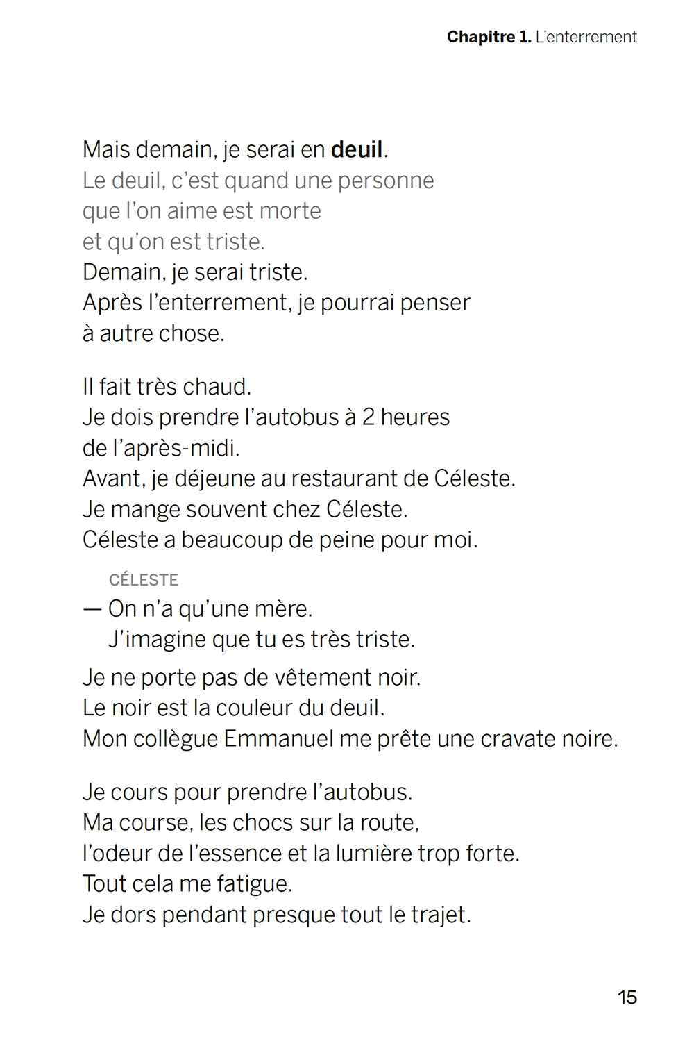 Etranger de Camus extrait FALC Editions Kilema