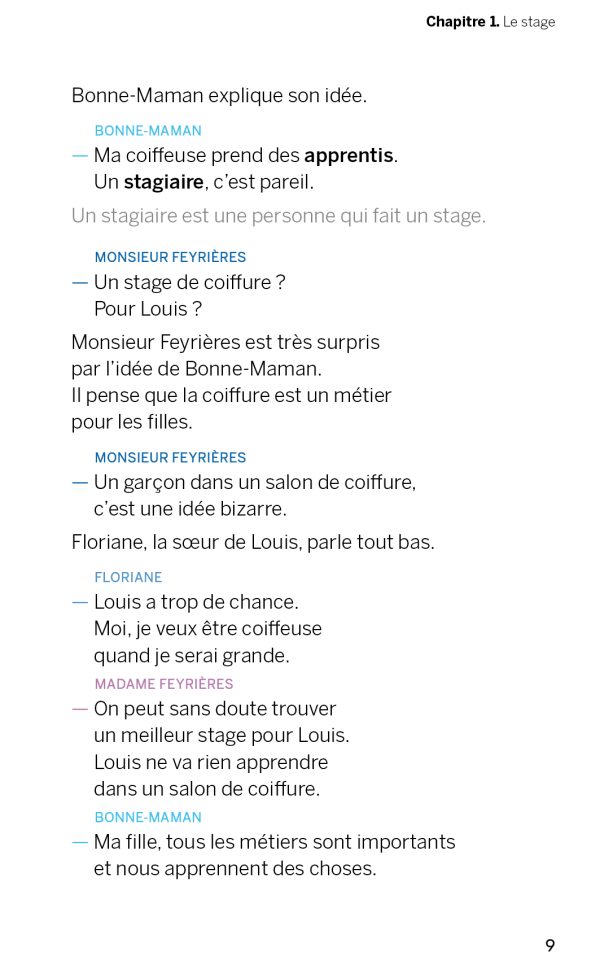 Maïté Coiffure de Marie-Aude Murail traduits en Facile à Lire et à Comprendre (FALC), aux éditions Kiléma.