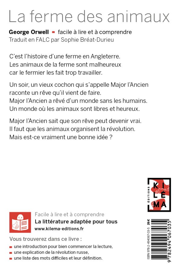 LA FERME DES ANIMAUX quatrième de couverture