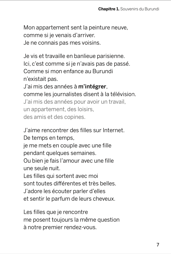 Page 7 du livre Petit Pays de Gaël Faye en FALC