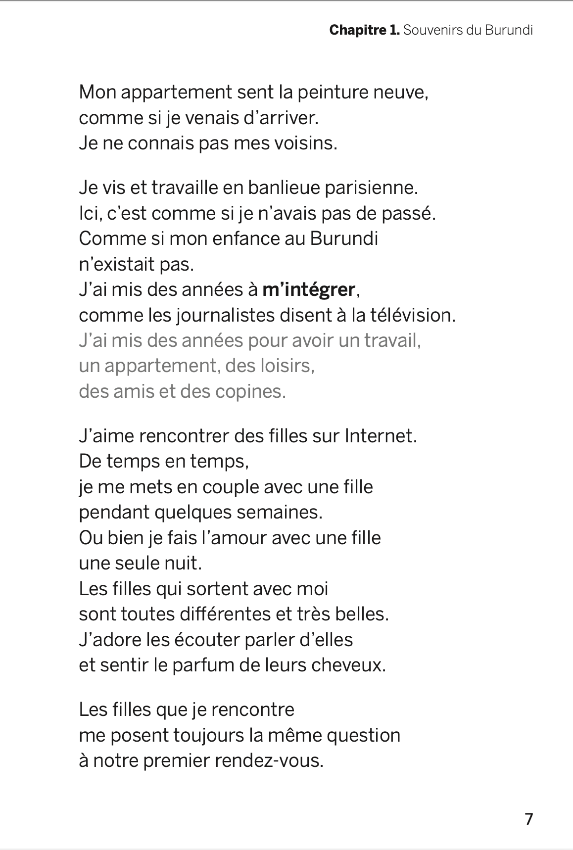 Page 7 du livre Petit Pays de Gaël Faye en FALC