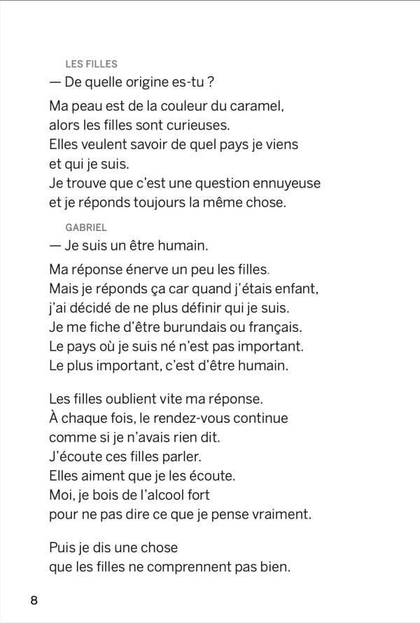 Page 8 du livre Petit Pays de Gaël Faye, édition en Facile à lire et à comprendre (FALC)