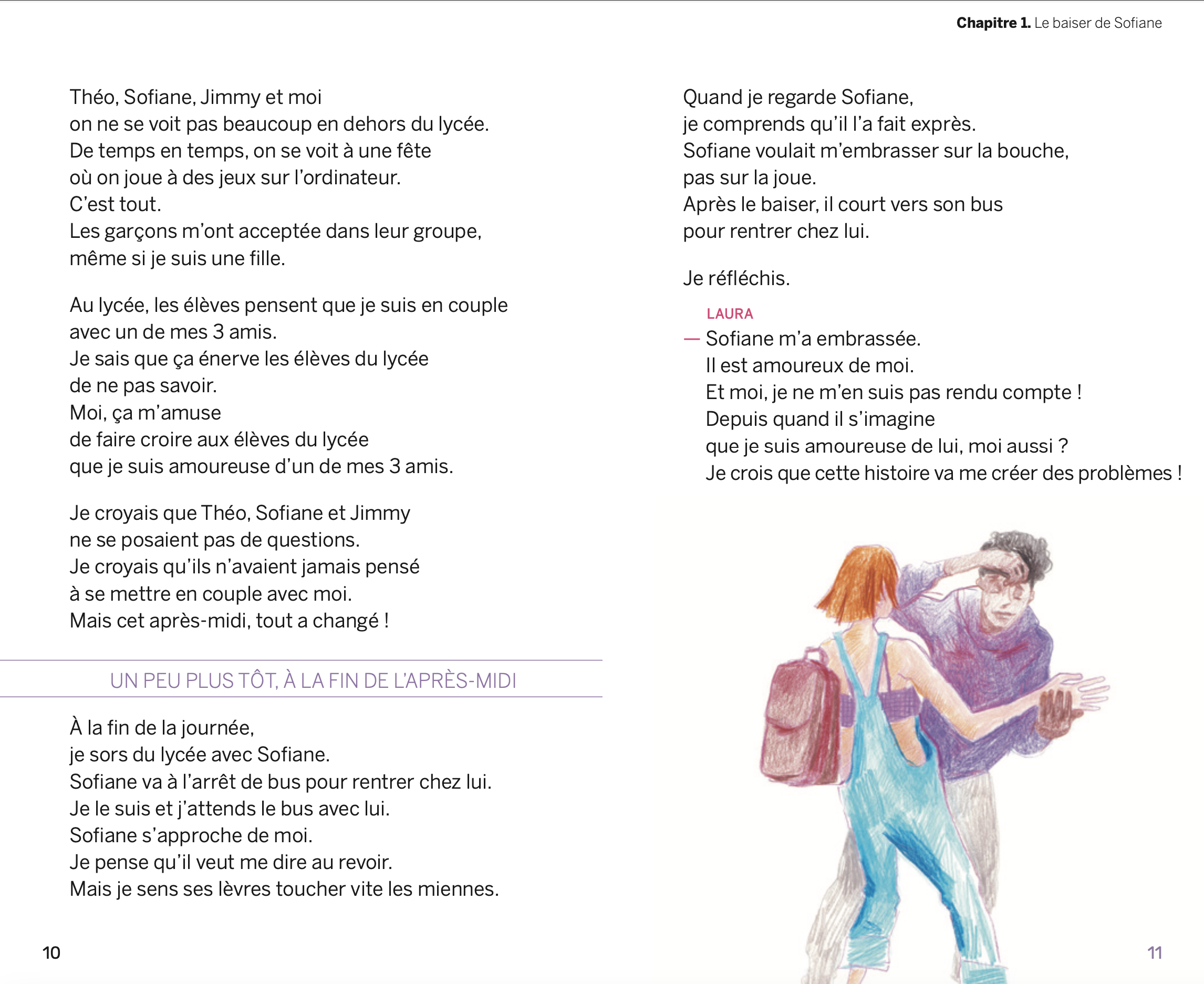 Double page intérieure 10 et 11 du livre Ma réputation de Gaël Aymon, édition en Facile à lire et à comprendre (FALC)